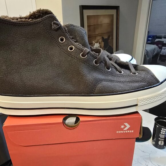 Converse Chuck 70 Distressed Leather 'Fresh Brew' Coffee Brown Men's Size 10.5 - Picture 8 of 12